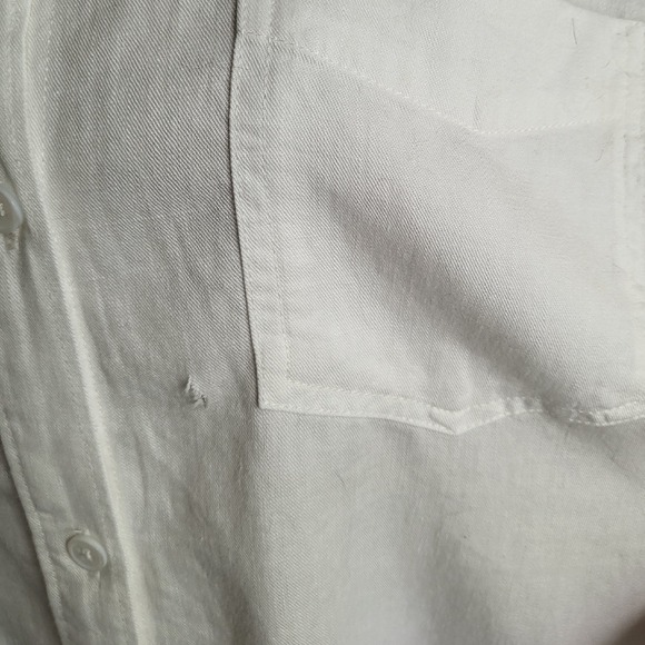 NWOT Rails Linen Blend Ingrid Raw White Stars Applique Shirt size M (see flaw) - Picture 14 of 16